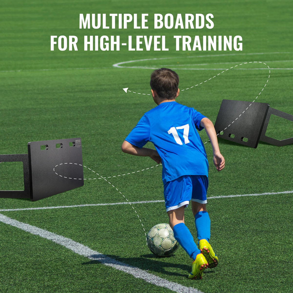 Rebounder - Rebounder Voetbal - Rebounder Bord Voetbal - Voetbal - 45X18 inch - met 2 hoeken Rebound - Opvouwbaar en draagbaar - HDPE Kickback Rebound Board - QUORE