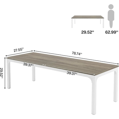 Extra Lang Bureau – Tweepersoons Bureau – Dubbel Bureau – Werkplek Tafel – Computerbureau – Eikenhout – 200 cm Breed – Gedeelde Werkruimte