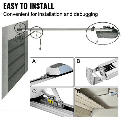 Garagedeuropener – Automatische Garagedeuropener – Stille Motor – Veiligheidssysteem – 24V DC Voeding – 1000N Trekkracht - QUORE