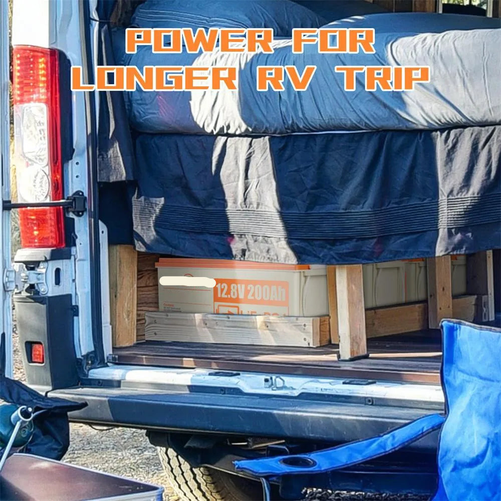 12V 200Ah LiFePO4 Accu – Lithium Batterij – Energieopslag – Caravan Accu – Boot Accu – Lichtgewicht – IP68 Waterbestendig