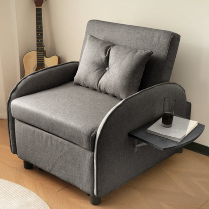 Slaapbank - Slaapstoel - Logeerbed - Klapstoel - Opvouwbare Eenpersoonsbank - Met Bedfunctie - Drievoudig Verstelbare - Opklapbaar - 123 x 74-167 x 78 cm - Donkergrijs
