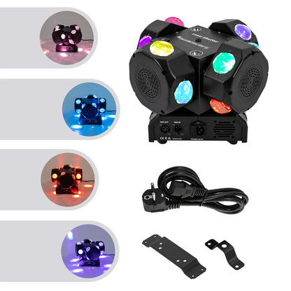 Party Verlichting – Event Lamp – Bewegende Hoofdspot – Sfeerverlichting – Lichtshow – 12x 10W CREE LED – 360° Draaibaar