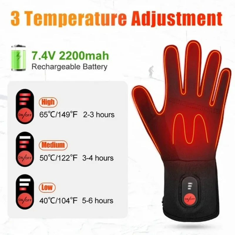 Verwarmde Handschoenen – Handschoen Voering – Elektrische Handschoenen – Winterhandschoenen – Oplaadbare Handschoenen – XL/XXL – 3 Warmtestanden – Ademend Polyester & Katoen