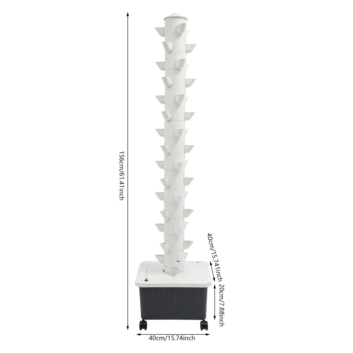Hydroponische Kweektoren – Verticale Moestuin – Kruidentoren – Plantenrek – Kweekkast – 15 Laags Met 45 Plantplaatsen – Duurzaam PP-Materiaal – Automatisch Watersysteem - QUORE