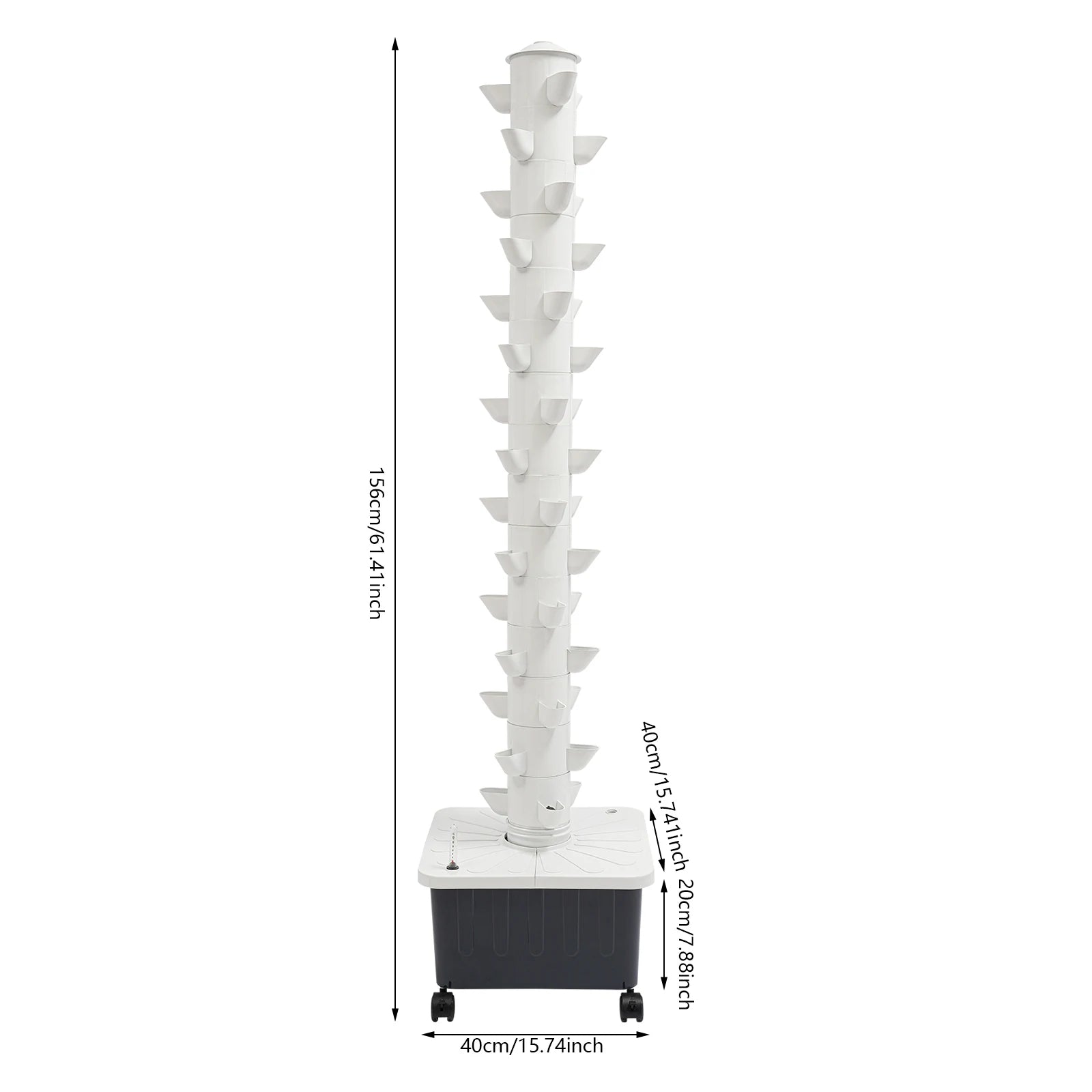 Hydroponische Kweektoren – Verticale Moestuin – Kruidentoren – Plantenrek – Kweekkast – 15 Laags Met 45 Plantplaatsen – Duurzaam PP-Materiaal – Automatisch Watersysteem - QUORE