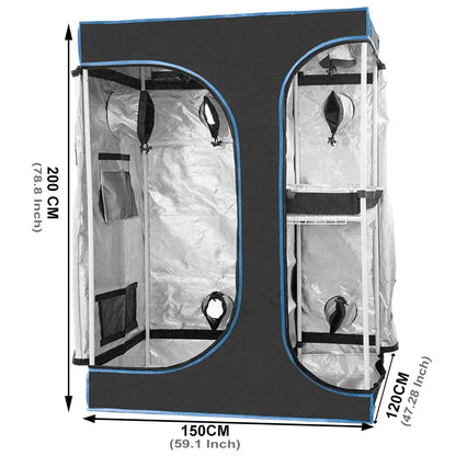 Kweektent – Groeikas – Kweekruimte – Planten Tent – 600D Oxford Doek – Reflecterende Binnenlaag – LED-Groeilampen - 90X60X135CM2in1Kits - QUORE
