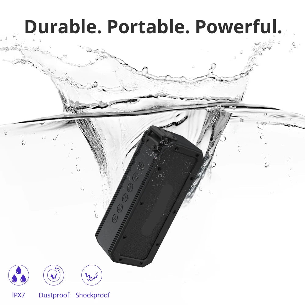 Bluetooth Speaker - Speakers - Partybox - Muziekbox - 40W - met IPX7 Waterdicht Design - Draagbare - TWS, NFC en Spraakassistent - Compacte Speaker Zwart met Krachtig Geluid - Zwart