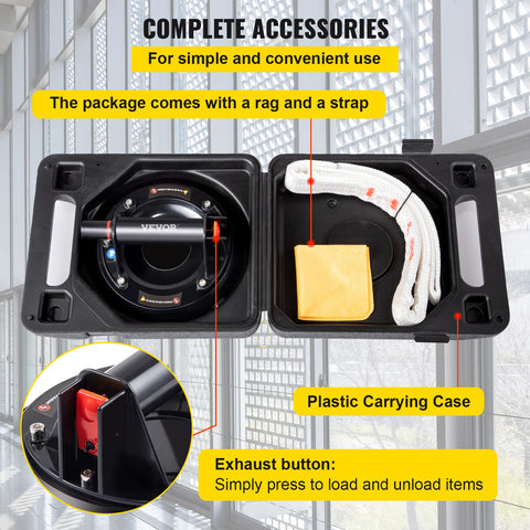 Vevor - Vacuum Suction Cup - Glass Carrier - Dent Puller and Opening Tool - Strong Vacuum Suction Cups - Suction Cup - 2 Pieces - Black