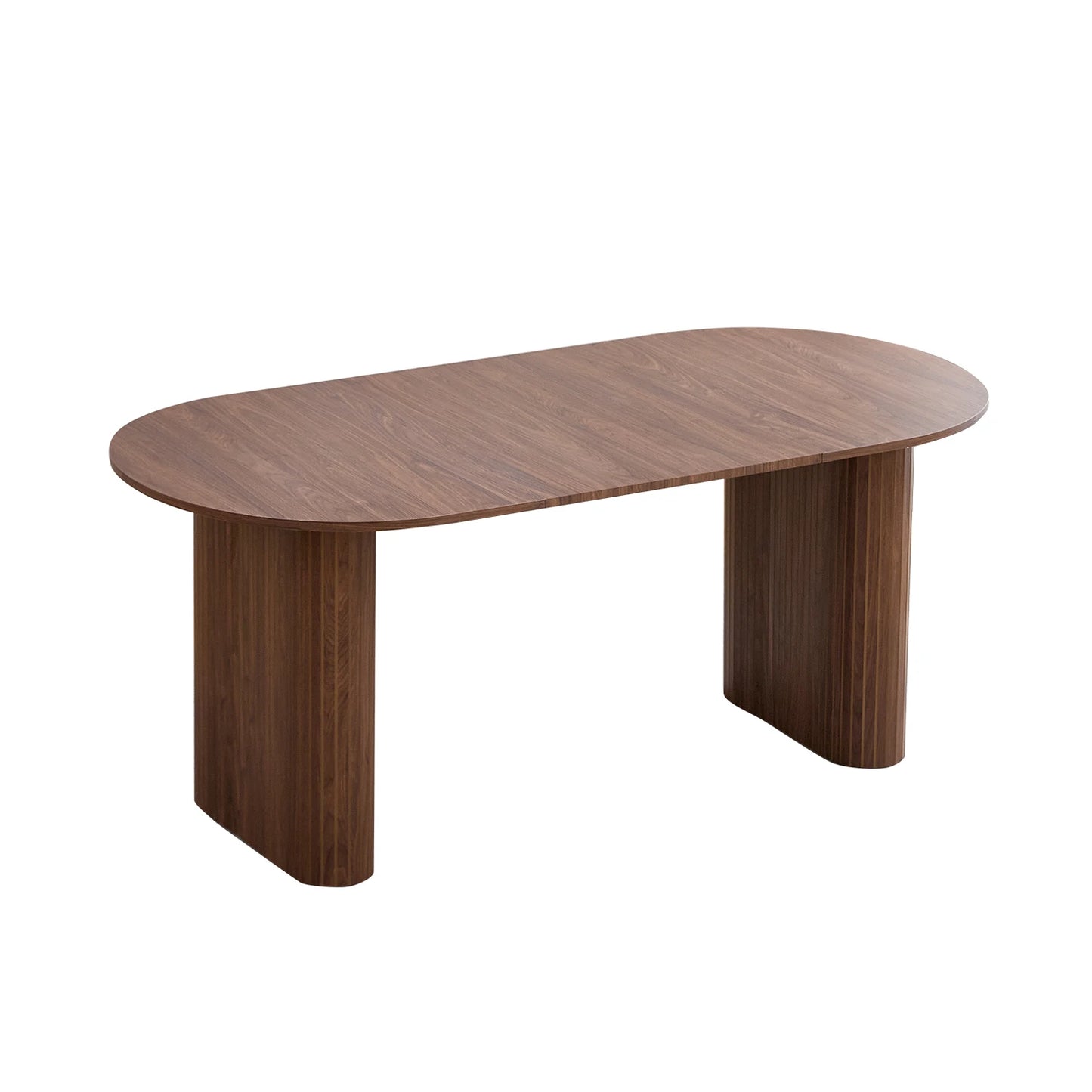 Oval Eettafel – Ovale Tafel – Scandinavische Eettafel – Houten Tafel – Eetkamer Tafel – Donkerbruin MDF – Geschikt Voor 6-8 Personen – 180x90 cm