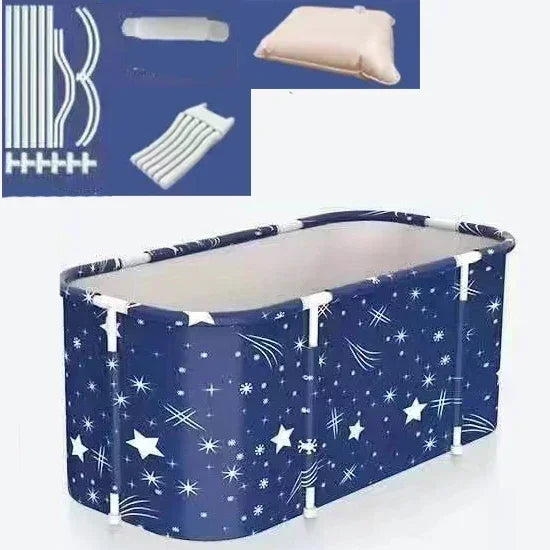 Badkuip - Jacuzzi - Bad Spa - Bath Bucket - Mobiele Badkuip - Dompelbad - voor Ijsbad - Kunststof - 120 cm - Blauw