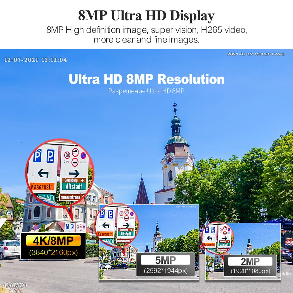 4K Beveiligingssysteem – Camerasysteem – Bewakingsset – CCTV Kit – PoE NVR Kit – 8MP Ultra HD – AI Mensendetectie & Rood-Blauw Licht Alarm - QUORE