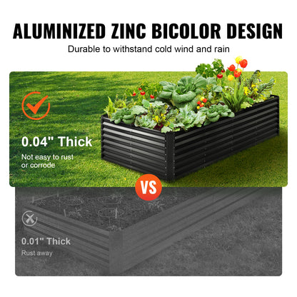 Plantenbak - Plantenbakken voor Buiten - Bloembak - Verhoogde Metalen - Groot Tuinbed met Open Onderkant – Ideaal voor Groenten, Kruiden en Bloemen - Grijs
