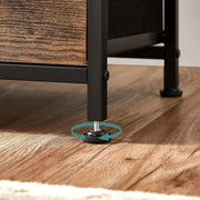 Ladekasten hout - 7 lades industriële stijl - metalen frame ladekast - stoffen lade - Bruin