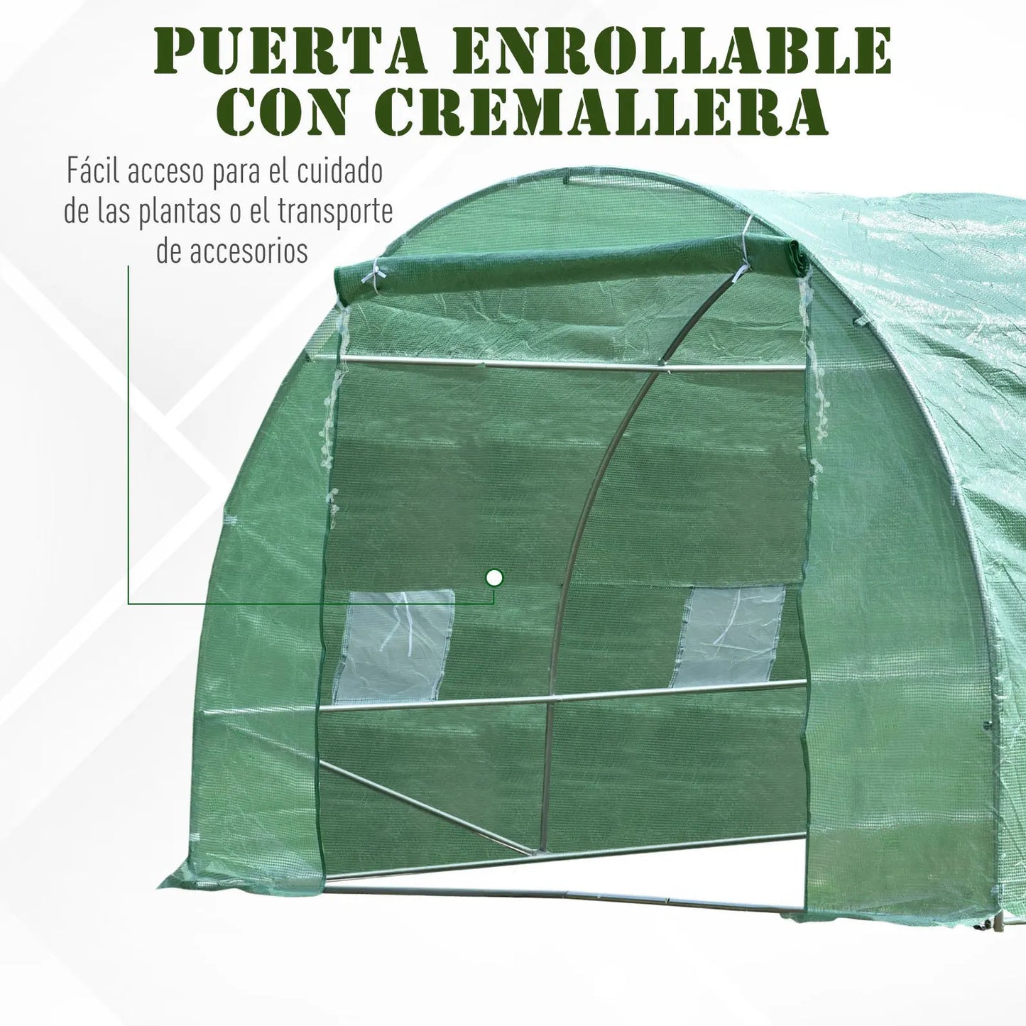 Tunnelkas – Serre – Kas – Groentetunnel – Plantenkas – UV-bestendig PE-hoezen – Verzinkt Stalen Frame – 600x300x200 cm Groot - Groen - QUORE
