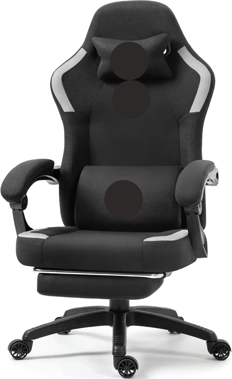 Gamingstoel – Bureaustoel – Gamestoel – Werkstoel – Draaistoel – Ergonomische Rugleuning – Verstelbare Armleuningen – Blauw – Stof