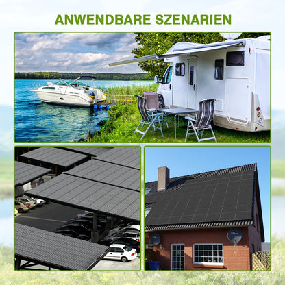400W Zonnepaneel – Monokristallijn Solar Paneel – Zonnecel Module – Solar Energiepaneel – 12 Volt Systeem – Hoog Rendement 24% – Robuust Stijf Frame