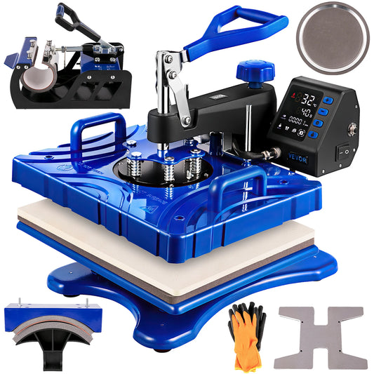 Transfer Press - Heat Press - Heat Press Machine - Sublimation Printer - 12X15 Inch 1000W - 6 In 1 Heat Press - T-shirt Printer