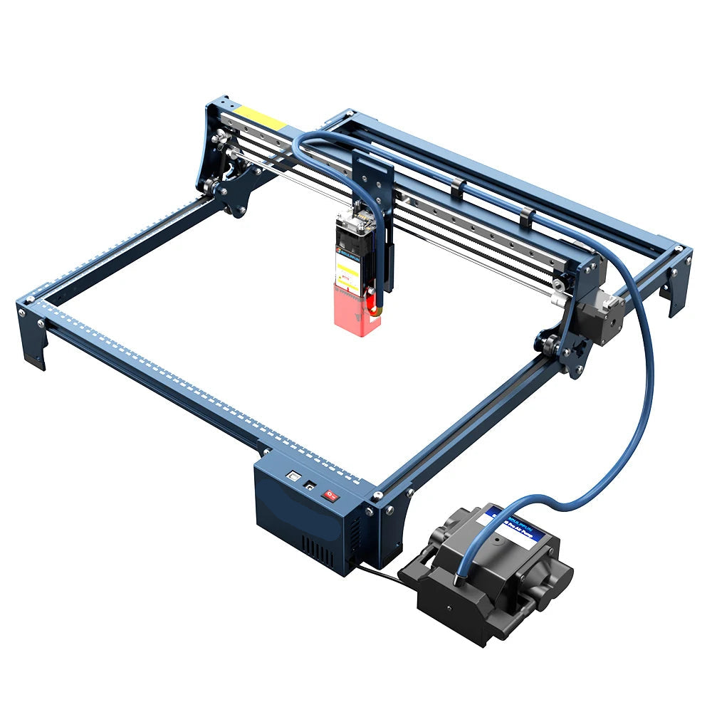 Lasergraveermachine - Graveerset - Graveerder - Graveerapparaat - 5W - Precisie Laser Cutter met Automatische Luchtpomp - 0.06x0.08mm Focus - 32-bit Controller - 410x400mm Werkgebied - voor Graveren en Snijden van Hout, Leer, Acryl