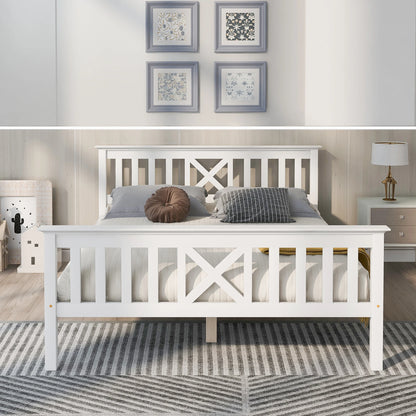 Bedframe – Bed – Slaapbank – Slaapbed – X-Vormig Hoofdeinde – Massief Dennenhout – Met Lades