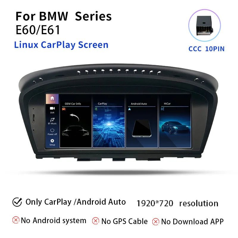 Multimedia Unit BMW – Autoradio – Dashboard Scherm – Navigatiesysteem – Head Unit – Draadloze CarPlay & Android 14 – 8,8 Inch HD Display – 6 GB RAM & 128 GB Opslag