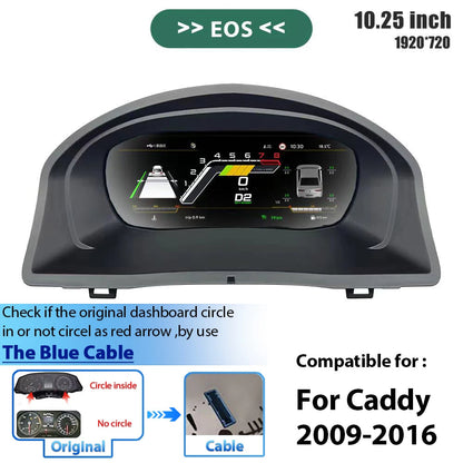 Digitaal Dashboard – Instrumentenpaneel – Virtual Cockpit – Auto Display – Volkswagen Dashboard – Voor EOS 2009-2016 – 10,25 Inch HD IPS Scherm – Snelle Linux Systeem