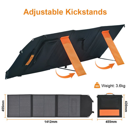 Zonnepaneel - Zonnepaneel opvouwbaar - Zonnepanelen - Monokristallijne zonnepanelen - Zonnepaneel camper - 100W - 18V - Vouwbaar Flexibel Zonnepaneel - Monokristallijne Zonnecel voor Camping en
