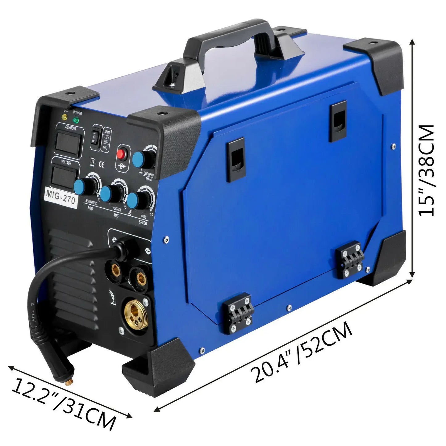 3-in-1 Lasmachine – Inverter Lasapparaat – MIG MMA TIG – Verstelbare Stroomsterkte 50-270A – Compact Draagbaar – IGBT Technologie - Blauw