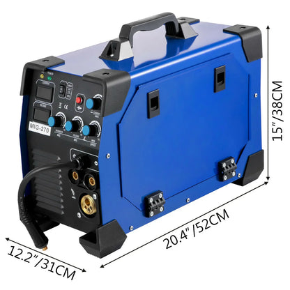 3-in-1 Lasmachine – Inverter Lasapparaat – MIG MMA TIG – Verstelbare Stroomsterkte 50-270A – Compact Draagbaar – IGBT Technologie - Blauw