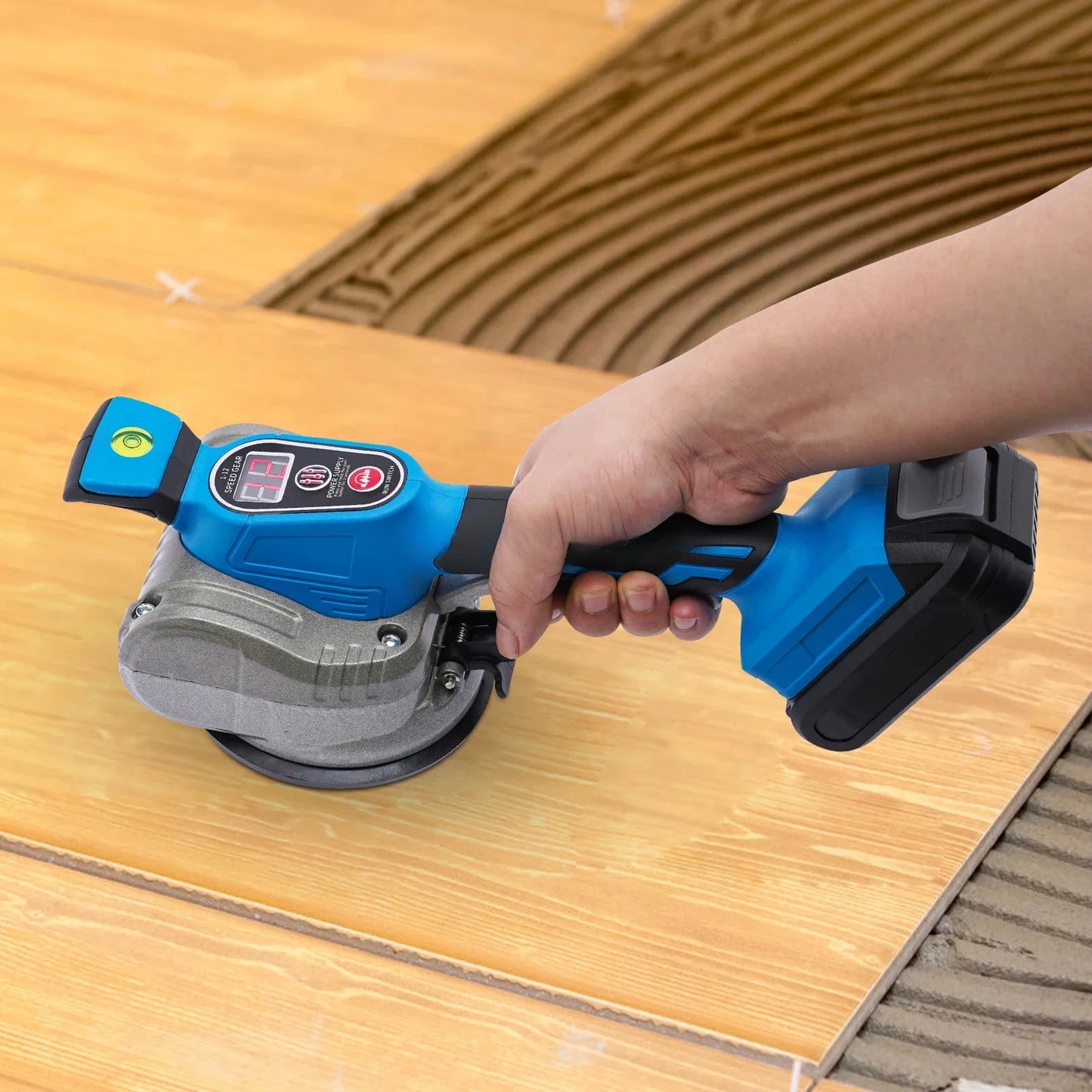 Elektrische Tegelversteller – Tegeltrilmachine – Tegelzetgereedschap – Tegelmachine – Tegellifter – 21V Lithium Accu – Aluminium Legering Kop