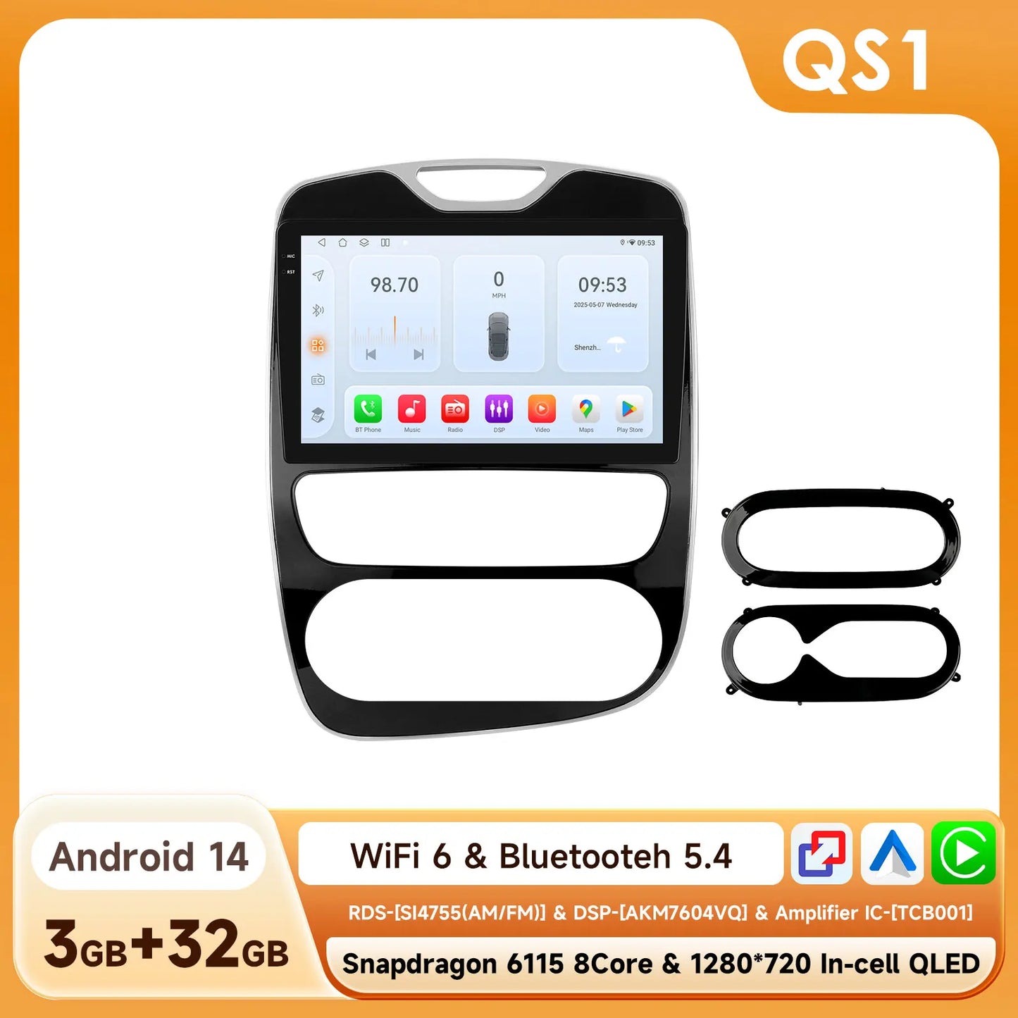 2Din Android Autoradio – Multimedia Speler – GPS Navigatie – Touchscreen Radio – Auto Stereo – 9 Inch Scherm – 8-Core Processor – Bluetooth 5.4 & Wifi Dual-Band