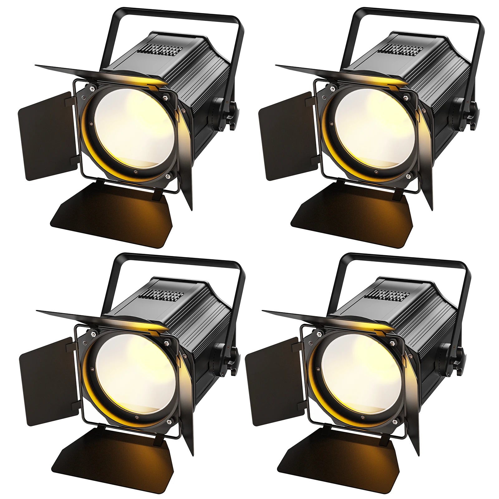 Professionele LED Par Spots – LED Podiumverlichting – DJ Verlichting – Theaterlampen – Eventverlichting – 4 Stuks 200W – Instelbare Warm & Koud Wit Kleurtemperatuur - QUORE