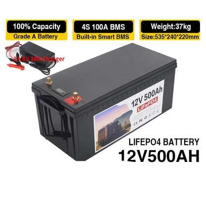 Batterij - Solar batterijen - Powerstation - Zonne opslag - Lithium IJzer Fosfaat Batterij - Opslag - 12V - 150AH - LiFePO4 Batterij met Ingebouwde BMS voor RV, Campers, Golfkarren en Zonne-opslag