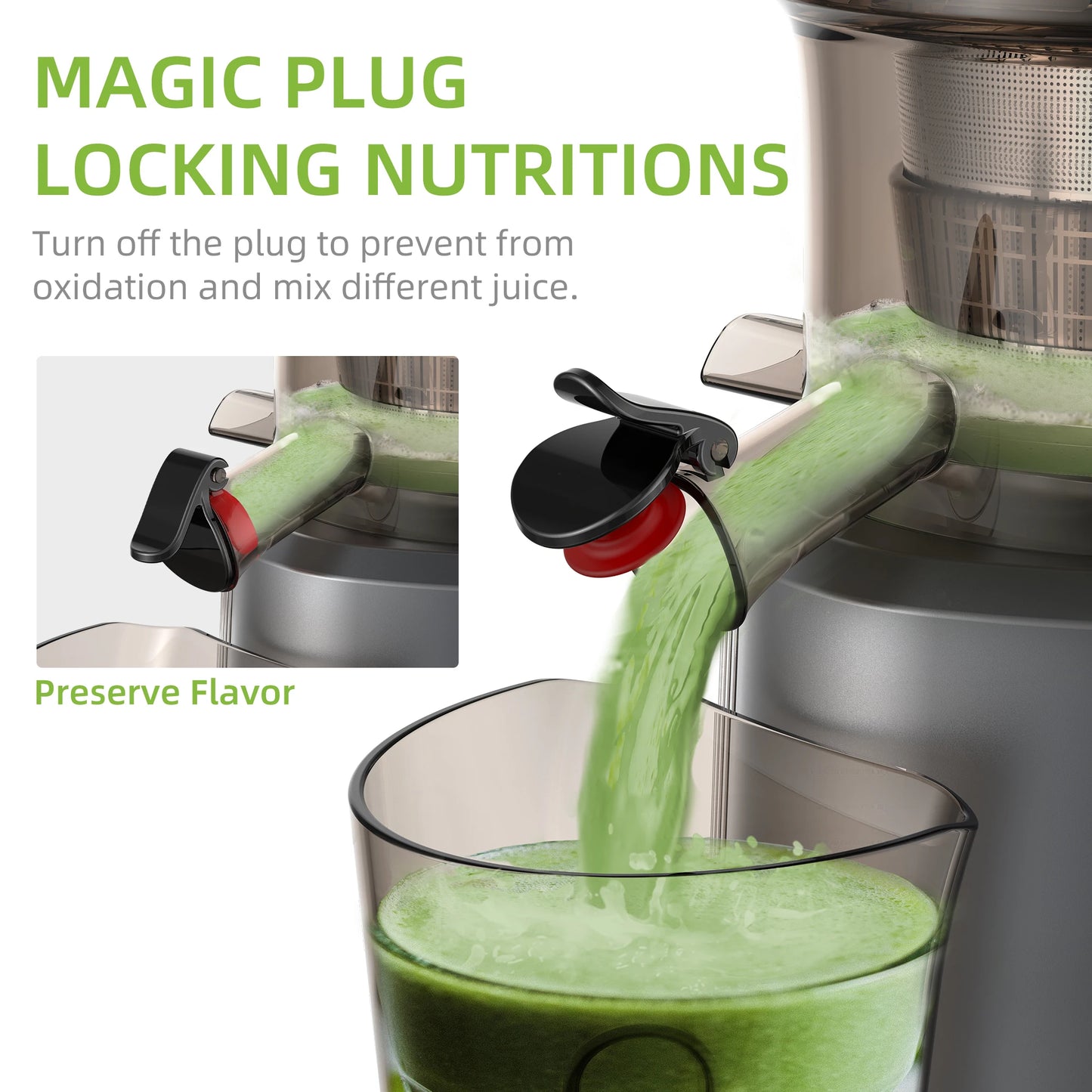 Slowjuicer - Juicer - Juice Maker - Sapcentrifuge - Sapcentrifuges Groenten en Fruit - 200W – 75mm Vulopening – Langzaam Masticerend