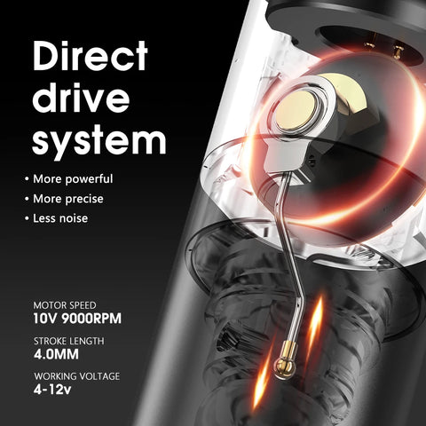 Ninja - Tattoo Machine - Tattoo pen - Tattoo Set - Complete set voor beginners & gevorderden - Tattoo Machine Pen - Verstelbare slag 4.0mm - 10500Rpm - 12V - 2400mAh - Zwart