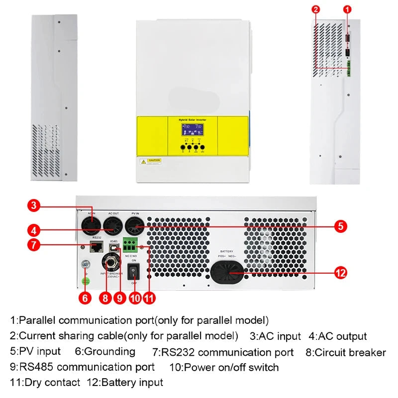 Hybride Zonne-energie Omvormer – Zonnepaneel Omvormer – Solar Omvormer – Zuivere Sinusomvormer – Off-grid Omvormer – 4000W Vermogen – Ingebouwde MPPT Regelaar