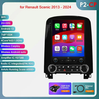 Autoradio – Multimedia Speler – GPS Navigatie – Carplay Systeem – Android 14 Radio – 9,7 Inch QLED Touchscreen – Ingebouwde 4G & DSP Geluidstechnologie - QUORE