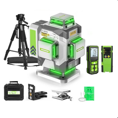 4D Lasernivelleerder – Cross Line Laser – Waterpas Laser – Bouwlaser – Zelfnivellerend – 16 Lijnen 360° Projectie – Groene Lasers 30mzichtbaarheid