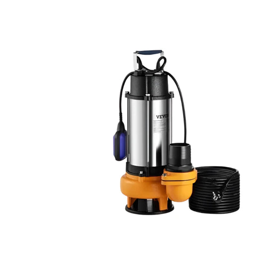 Vevor - Waste water pump - Submersible pump - Clean water pump - 1100W 1.5HP for pumping water from swimming pools, basements and hot tubs - Silver
