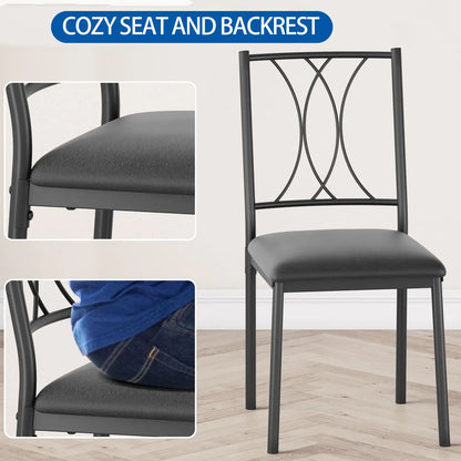 3-Piece Wood Dining Table Set for 2, Compact Square Kitchen Table Set with 2 Upholstered Chairs, Space-Saving Dining Table Set f