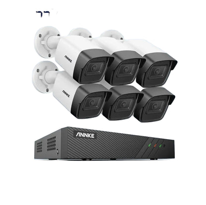 8-kanaals 5MP PoE Beveiligingscameraset – CCTV Camera Systeem – IP Camera Kit – Video Surveillance Set – 6MP NVR Recorder – Nachtzicht 30m – IP67 Weerbestendig – Audio-opname – 4TB HDD