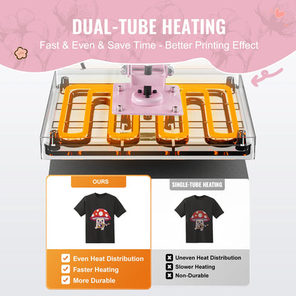 Hittepers – Transferpers – Textielpers – T-shirtpers – 15"x15" Persplaat – Nauwkeurige Temperatuurregeling – Uitklapbare Lade