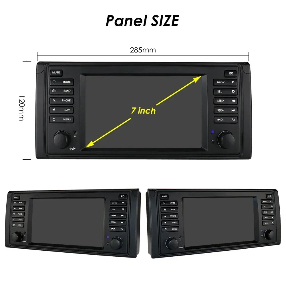 CarPlay - Multimedia Car Radio - Car CarPlay Screen - Car Radio - Android Car Multimedia - 2din - Android Video Player - for BMW 5 Series E39 1996 M5 2000 X5 E53 - GPS Navigation - (8Core 6G 128G)