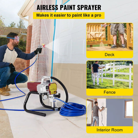 Airless muurverfspuit - Elektrisch - Professioneel spuitpistool - 2,2 l/min - voor plafond vloer muur spuiten - Rood