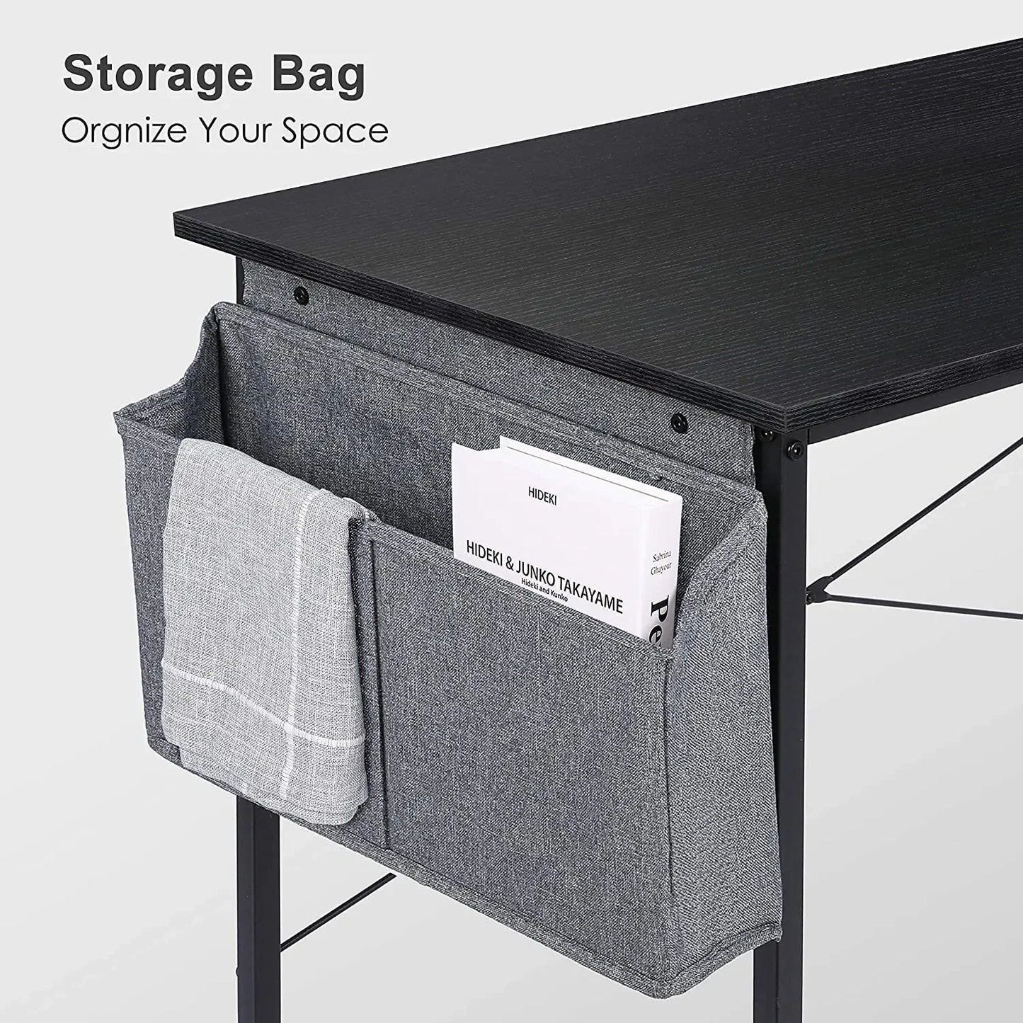 100Cm/120Cm Simple Computer PC Laptop Desk Office Desk Wooden with Storage Bag Home Office Table - QUORE
