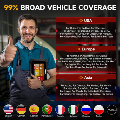 Professionele OBD2 Auto Diagnosetool – Autoscanner – Diagnoseapparaat – Foutcodelezer – Scanner – Bluetooth – 8 Inch Touchscreen