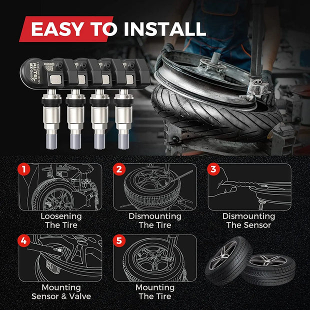 Autel - MX-Sensor 315MHz - Tire Pressure Gauge - Tire Pressure Gauge - Pressure Gauge - Aluminum - Tire Repair Tools - Scanner Programming