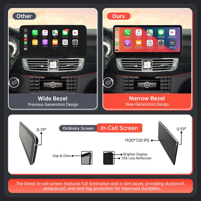 Multimedia Scherm Voor Auto – Navigatiescherm – Touchscreen Display – Infotainmentsysteem – GPS Scherm – 12,3 Inch Groot – Draadloze CarPlay & Android Auto