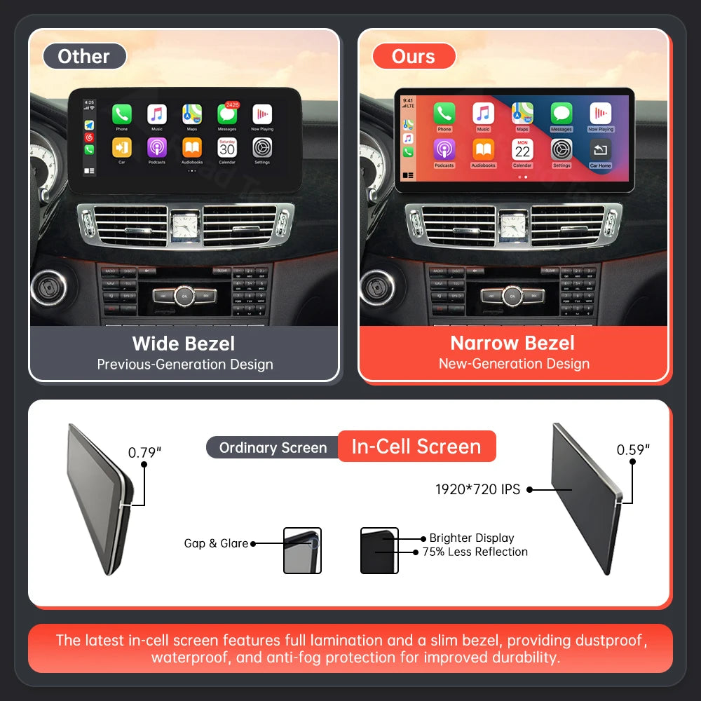 Multimedia Touchscreen Auto – Navigatiesysteem – Infotainment Scherm – Android Auto – CarPlay Draadloos – 10,25 Inch – AirPlay & Mirror Link