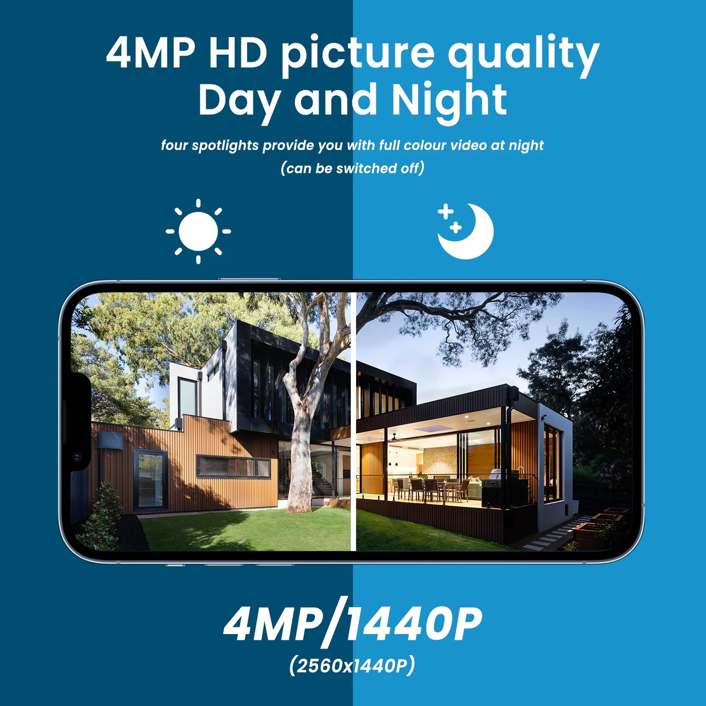 Beveiligingscamera - Camerabewaking - Draadloos - voor Buiten - 4 Stuks - 2K Ultra HD - met Zonnepaneel - Sirene-alarm - Humanoïde detectie - Tweerichtingsaudio - 4CH - NVR Recorder - Wit