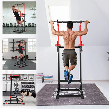 Power Tower Pull Up Bar Strength Bodybuilding Standing 200kg Workout Equipments Ultra-functional Dip Station Home Fitness - QUORE